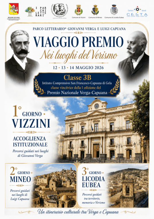 Viaggio premio nei luoghi del Verismo per la classe 3B dell’I.C. San Francesco-Capuana di Gela, vincitrice del Premio Nazionale “Verga-Capuana”